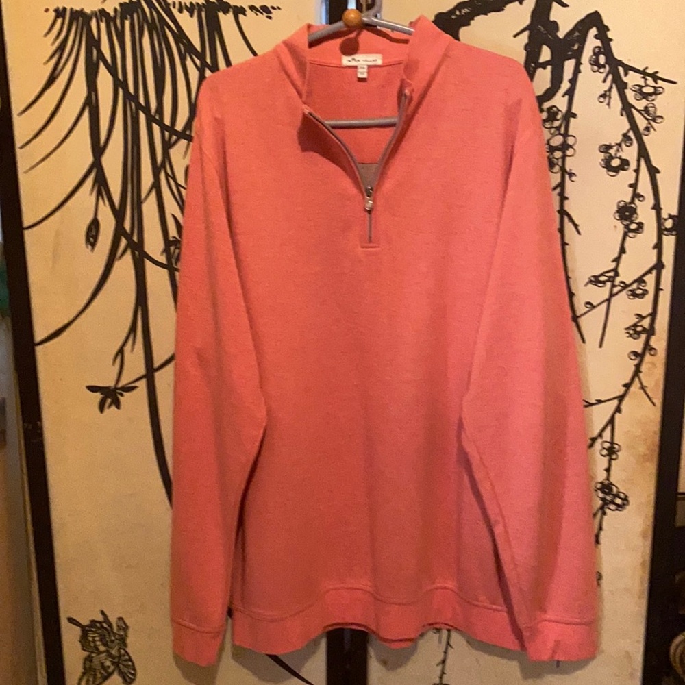 Peter Millar Men’s Venetian Pink Melange Interlock 1/4 Zip Golf Pullover
